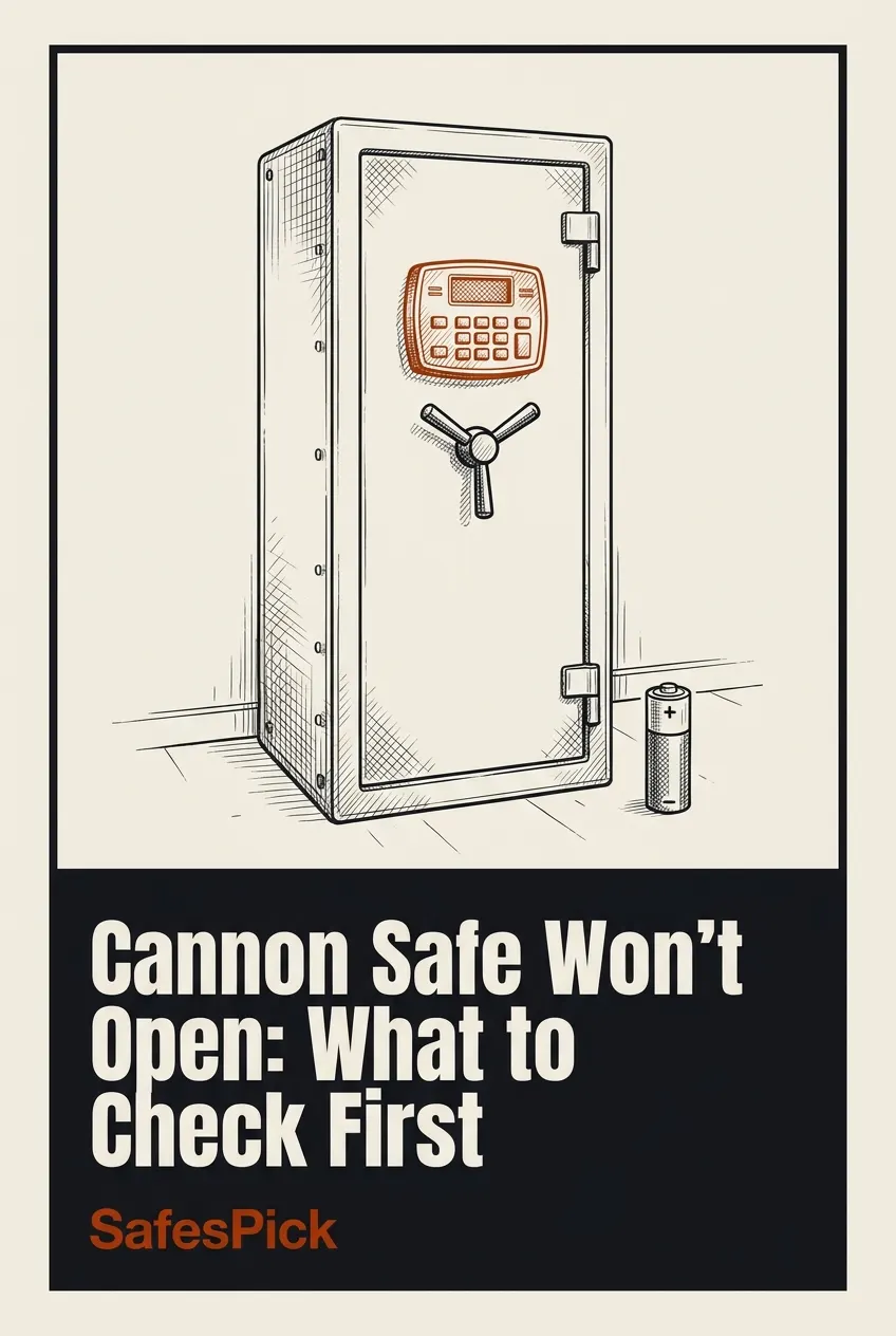 Pinterest pin: what to check when a Cannon safe won't open