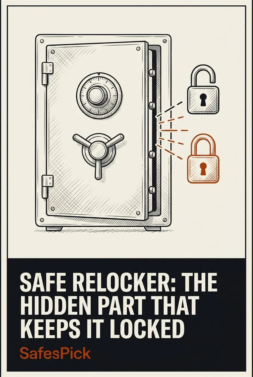 Pinterest pin: what a safe relocker is and why it keeps a safe locked
